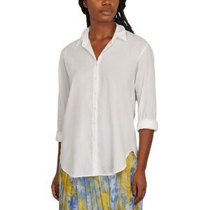 Xirena White Cotton Poplin Lightweight Beau Shirt L